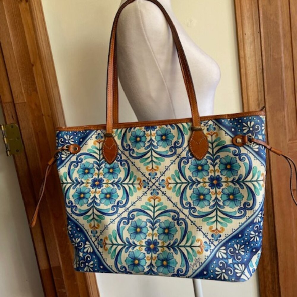 BRIGHTON Blues Solene Coated Canvas Shopper Zip Shopper Tote Bag - Picture 6 of 17